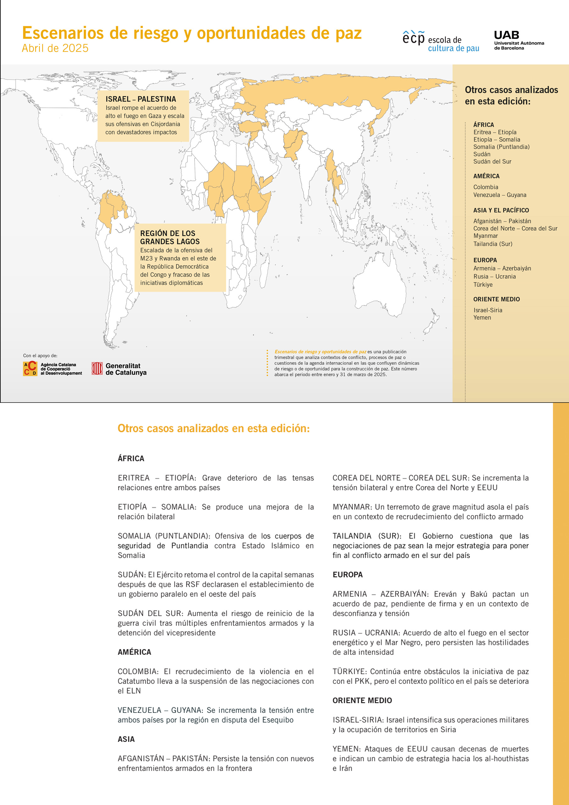 Escenarios de riesgo y oportunidades de paz