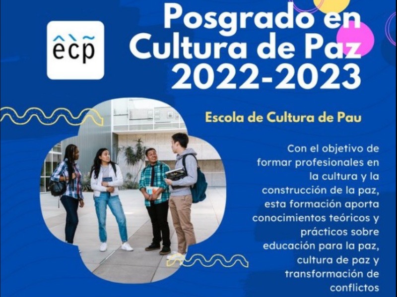 Diplomatura de Postgrau en Cultura de Pau 2022-2023