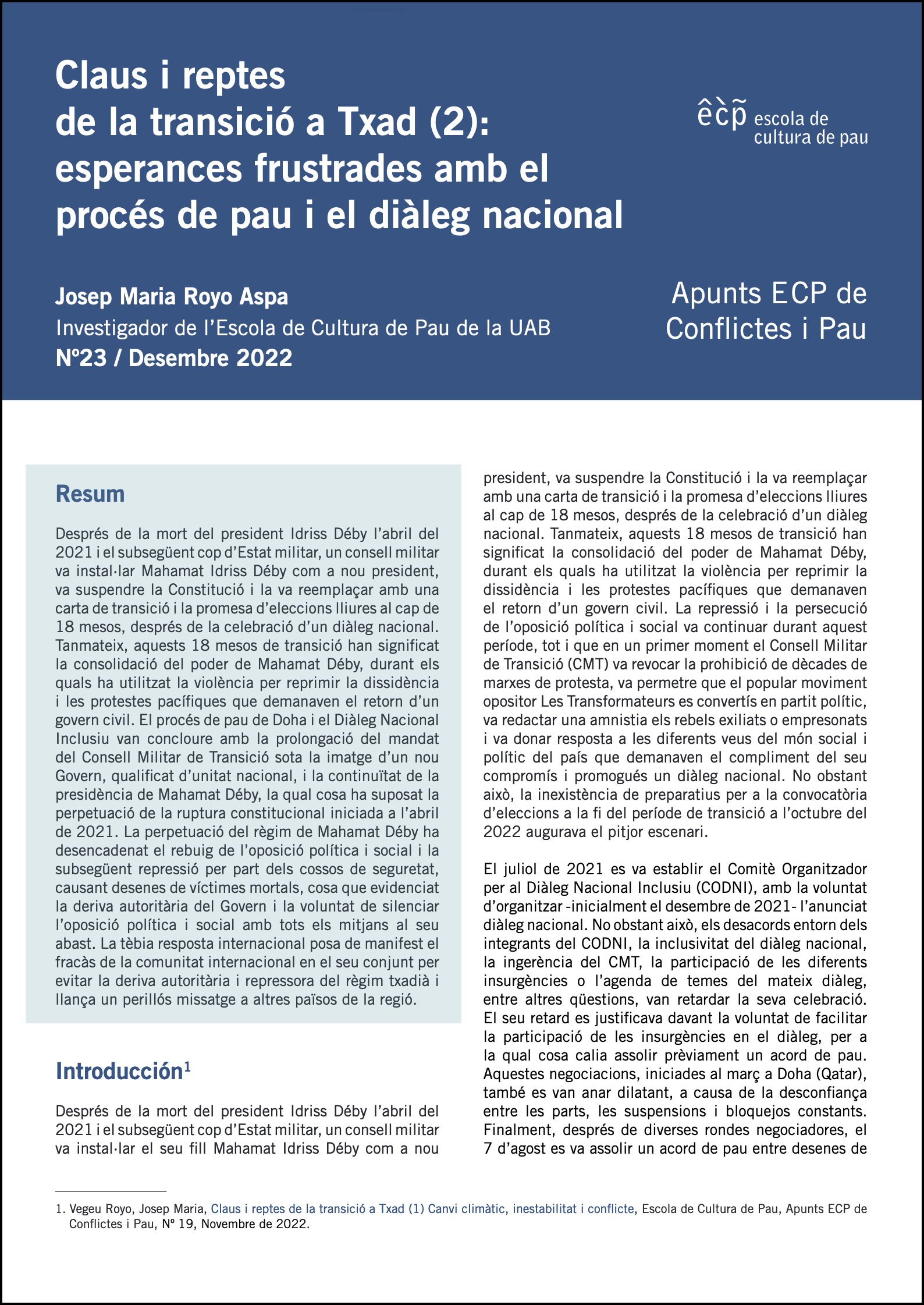 Apunts ECP de Conflictes i Pau, Núm.23