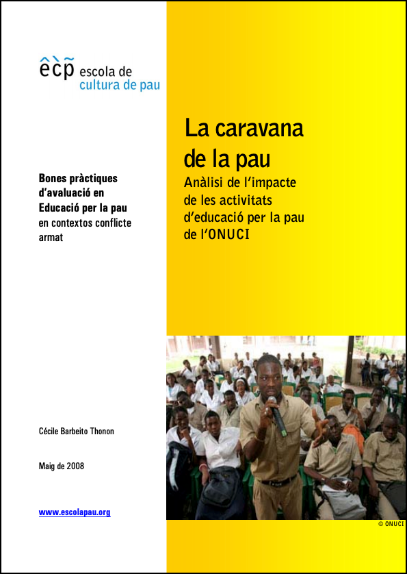 La Caravana de la Pau. Anàlisi de l’impacte de les activitats d’educació per la pau de l’ONUCI