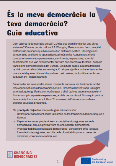 És la meva democràcia la teva democràcia? Guia educativa